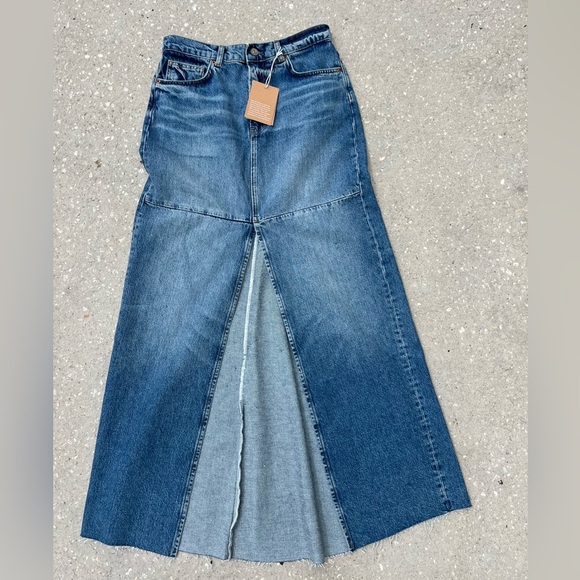 NEW Reformation Tazz Maxi Denim Jean Skirt in Hemlock Size 26 - Picture 4 of 8